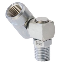 I.Field Air Swivel Fitting 360 Degree Rotating Dual-Axis NPT 1/4″ Internal Thread Connector, 1 Piece, No Color Ring