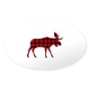 CafePress Plaid Moose Animal Silhouette Sticker Sticker (Oval 50 pk)