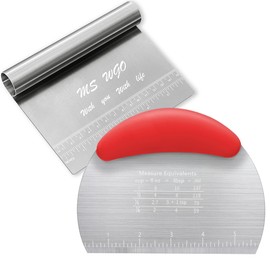 Dough Scraper Cutter Pastry Pizza Cutter Stainless Steel Tool with Scale Ruler, Kitchen Tool for Baking Cookie Dough Vegetable Bread