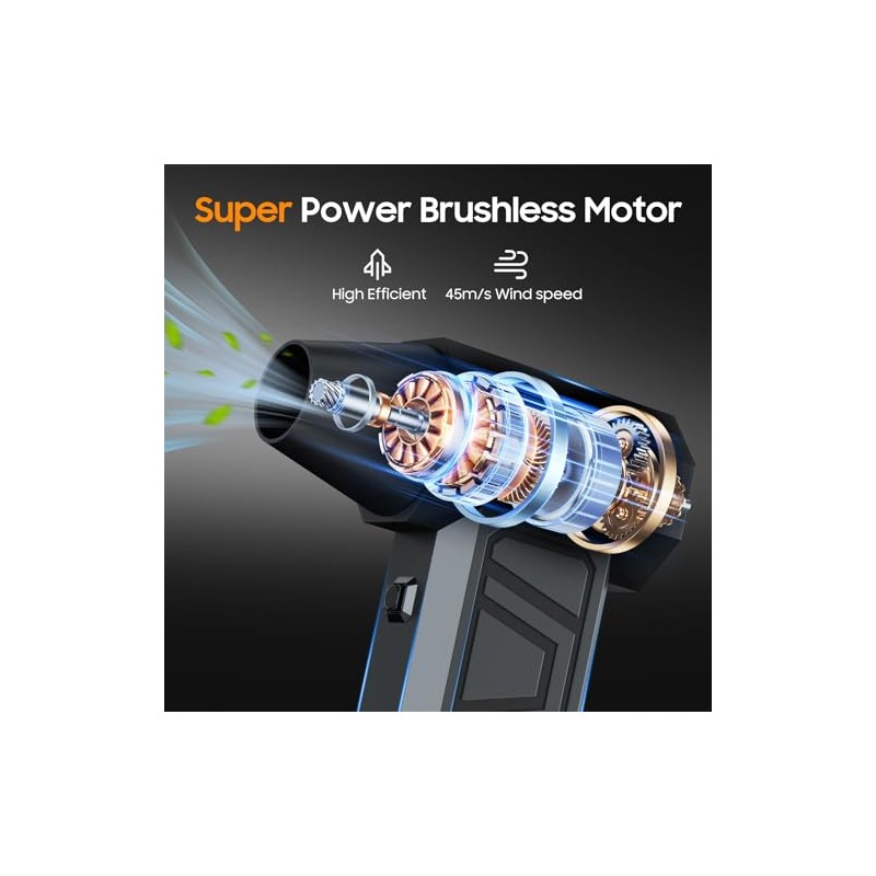 Compressed Air Duster, 130,000RPM Super Power Electric Air Duster, 3-Gear