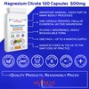 Magnesium Citrate Capsules 120 x 500mg - 150mg of Bioavailable