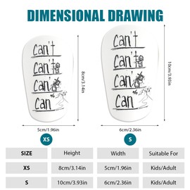 Zinueen Small Shin Pads for Football - Pack of 2 Mini Shin Pads, Protective Equipment for Men, Women, Children & Girls (White - Black, 8 x 5 cm)