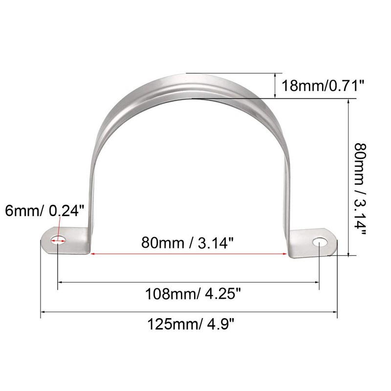sourcing map Rigid Pipe Strap 80 mm Diameter 3.1 Inch