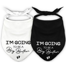 I'm Going to Be a Big Brother Dog Bandanas, Pregnancy Announcement Dog Scarf 2 Packs,Baby Announcement Accessories for Medium Large Dogs