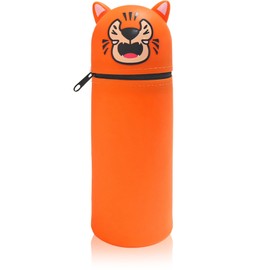 JazRvr 18.5 x 6.5 cm Mäppchen, Orange Tiger Federmäppchen für Kinder, Schule und Alltag, Stiftehalter, Geschenkidee für Schüler