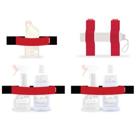 TrunkExpert Car Velcro Strips, Set of 4, 1 x 20 x 5 x 0.3 cm, 1 x 30 x 5 x 0.3 cm, 2 x 40 x 5 x 0.3 cm, Boot Organiser, Durable, Red, Waterproof, for Fixing Transported Items
