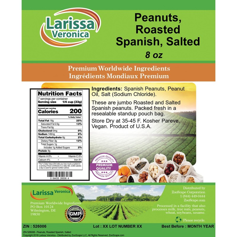 Peanuts, Roasted Spanish, Salted (8 oz, ZIN: 526006) - 2