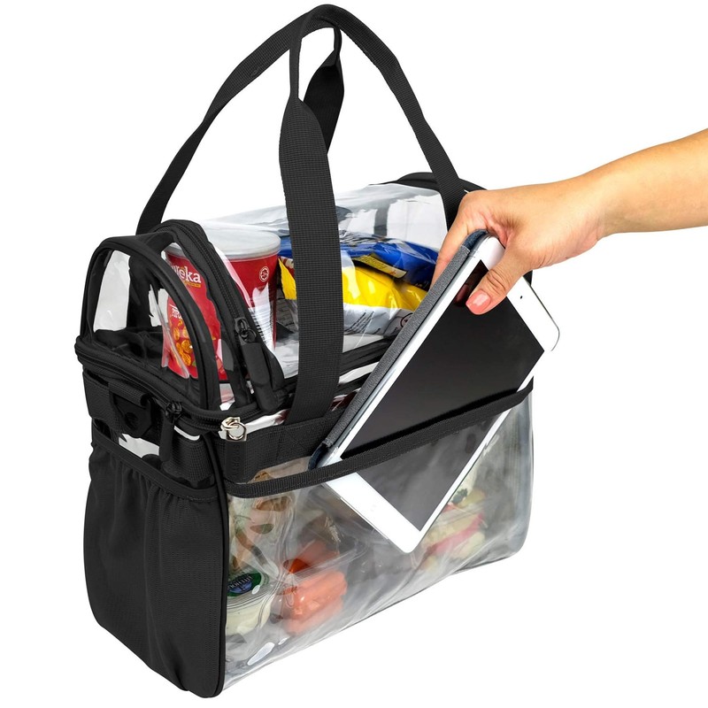 J.CARP Clear Lunch Tote Heavy Duty Stadium Bag Approved Durable