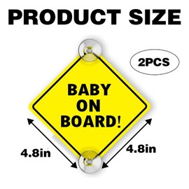 2 Pcs Baby on Board Sign for Car, Baby on Board Badge Kids on Board Car Sticke