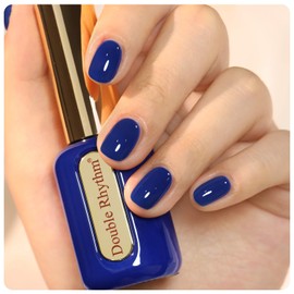 Double Rhythm 0.50 OZ Gel Polish Hema Free Same Color Same Bottle Golden Round Translucent Neutral Natural Milky 15 ML Jelly UV Polish Art DIY at Home (Navy Blue-C1107)