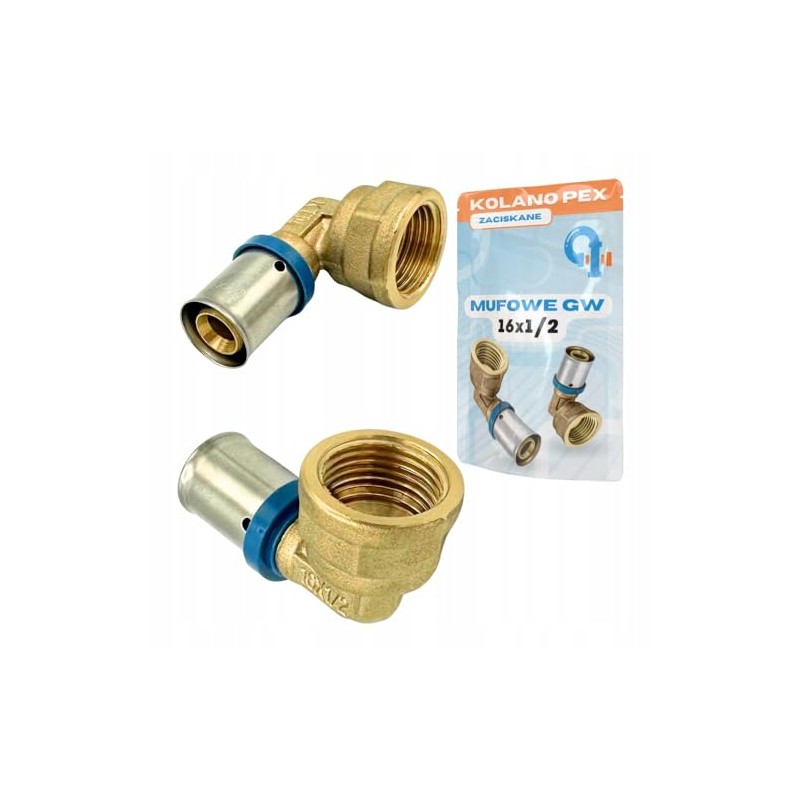 Rimex Press Fitting Angle 16 x 1/2 Inch Female Thread,