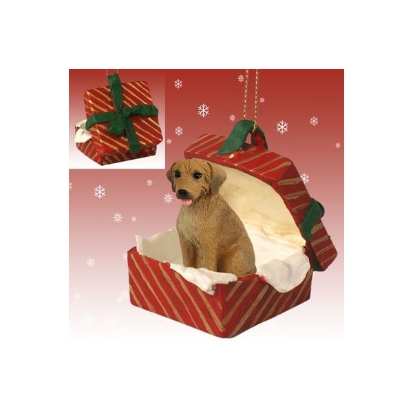 Bichon Frise Dogs Red Gift Box Christmas ORNAMENT