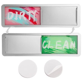 KIKISML Dishwasher Magnet Clean Dirty Sign, Magnetic Dishwasher Sign That Say Clean/Dirty with Strong Magnetism Easy to Read & Slide for Kitchen Organizers and Storage Decor Accessories, Silver