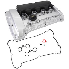 Tektall Upgraded Aluminum 11127646555 Engine Valve Cover with Gaskets Fit for Mini R55 / R56 / R57 1.6T Models with N14 Engine, R56 / R58 JCW Models with 1.6T N14 Engine # 11127585907 11127572854