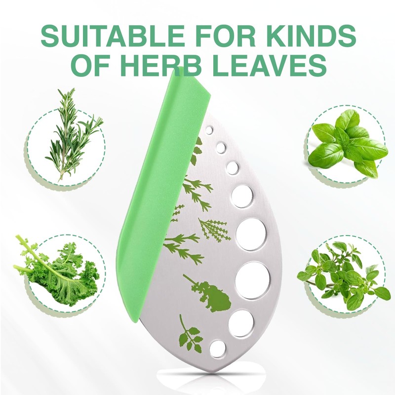 Qiyuda 9 Holes Herb Leaf Stripper and Herb Cutter 2