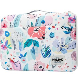 Kinmac 360° Full Cushioned Protective Water Resistant Laptop Sleeve case Bag For MacBook Pro 14 inch and 13.5 inch-14 inch Laptop (Flowers)