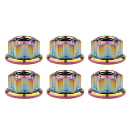 Wanyifa Tuerca de tornillo de titanio M6 M8 M10 M12 M14 para motocicleta, eje trasero, accesorios de modificación para coche, paquete de 6 (paso M6 de 1,0 mm, arcoíris)