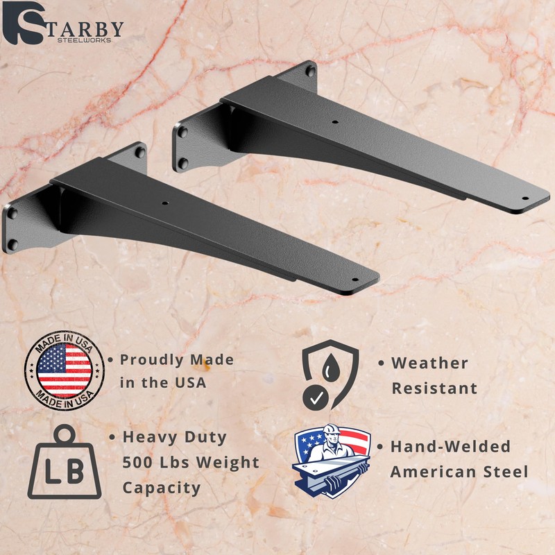 Starby Titan Heavy-Duty Support Brackets for Granite Countertops - Solid,