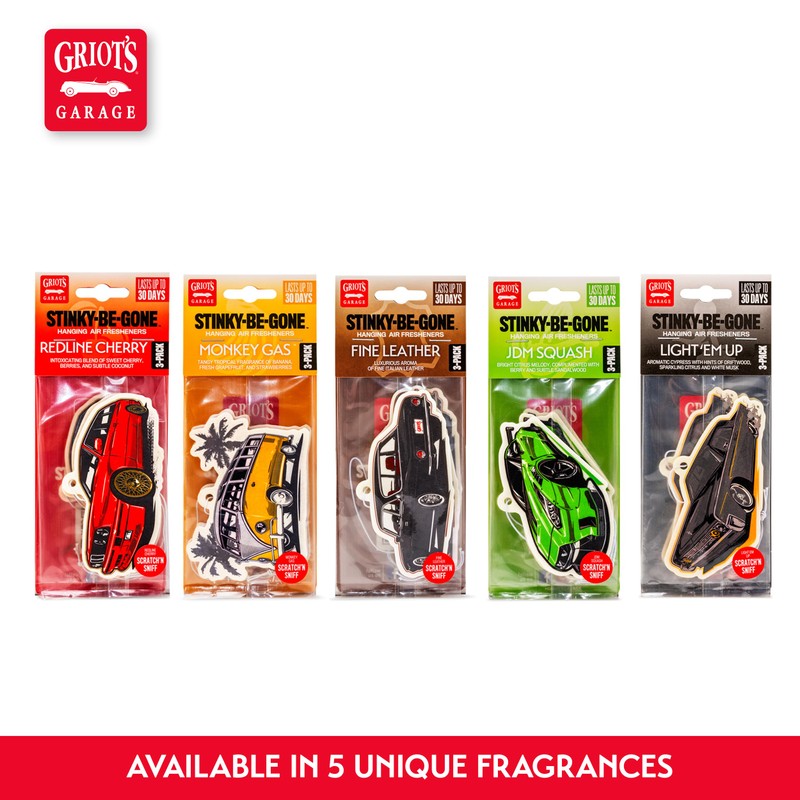 Griot's Garage Stinky-Be-Gone Hanging Air Freshener, Odor Remover, Car Scent