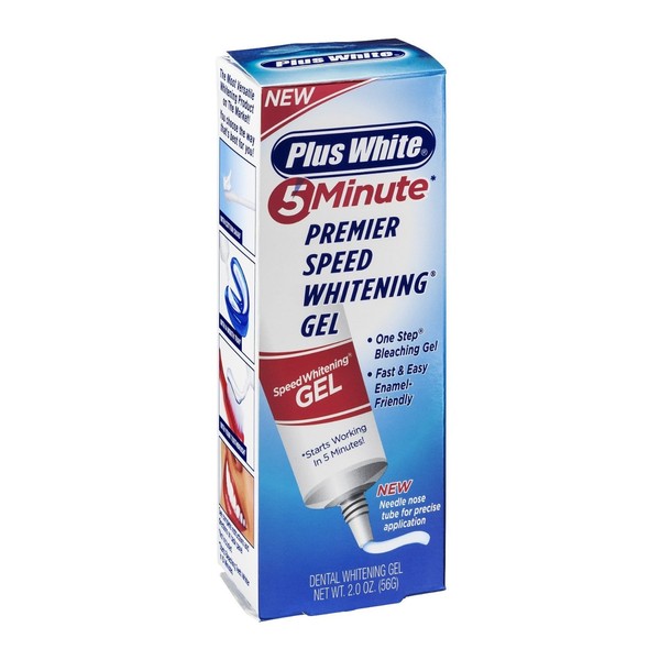 Plus White 5 Minute Speed Whitening Gel - Starts Working in Minutes - Fast & Effective at-Home Teeth Whitening - Easy to Use & Enamel Safe (2 oz)