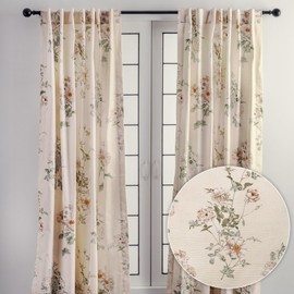 Maison d' Hermine Curtains for Living Room 100% Cotton 124 inch Length One Panel Light Filtering Curtains for Windows Rod and Loop Pockets Gifts for Mothers Day (Villette - Dove Grey, 50" W x 124" L)