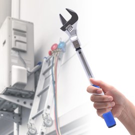 Giciashop Adjustable Torque Wrenches 5-25NM Open End Torque Wrench with Changeable Head & Clicking, Adjustable 30mm Open End, for Refrigeration System HVAC Mini-split Auto Repair