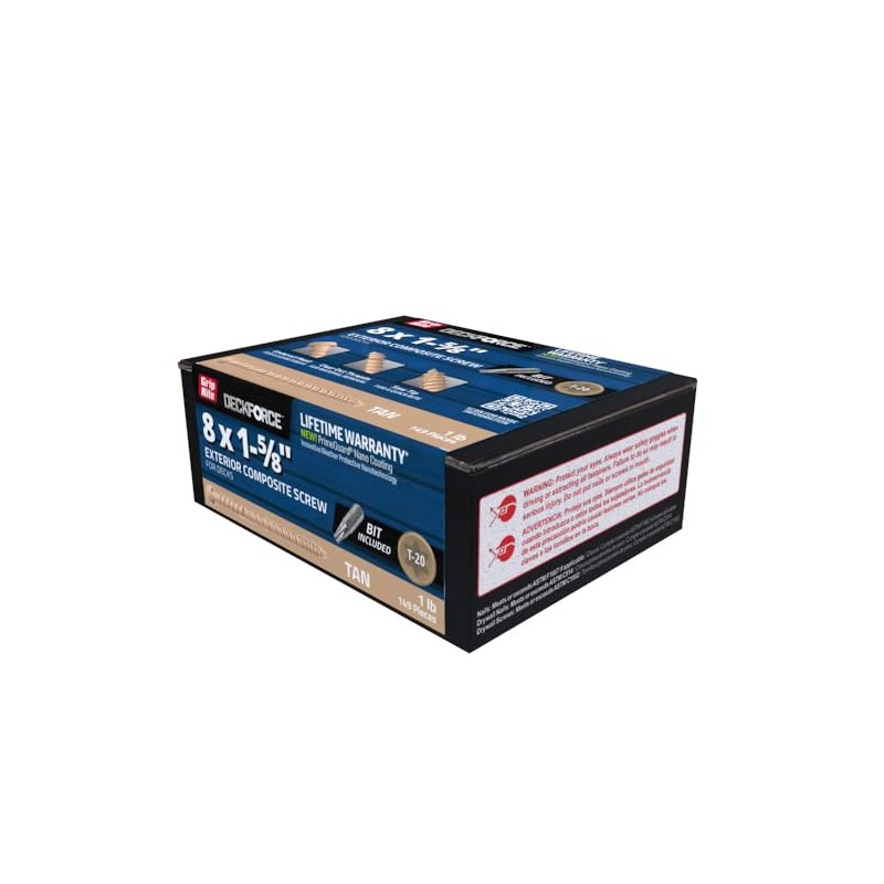 Grip-Rite GRDFCS158GCD1 DeckForce #8 x 1-5/8" Nano Coated Composite Deck