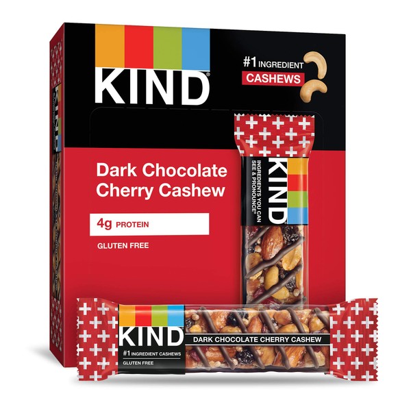 KIND Bars, Dark Chocolate Cherry Cashew + Antioxidants, Gluten Free,