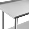 ROCKPOINT Stainless Steel Table for Prep & Work with Backsplash