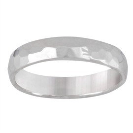 Silverly Women's 925 Sterling Silver Ring - Men's Rings - Hammered Wedding Band - Simple Stacking Engagement Rings for Her - Wedding Rings His and Hers - Stackable Wedding Ring