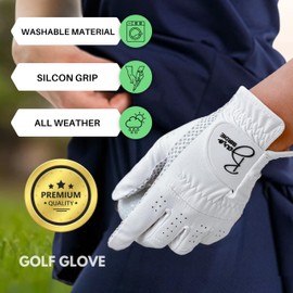 BAROBIRDIE 2 Pack Left Hand Handed Golf Gloves for Women Girl Two Pack Silicon Non-Slip Extra Grip White XS Small Medium Large XL All Season Weather (Pink, Small)
