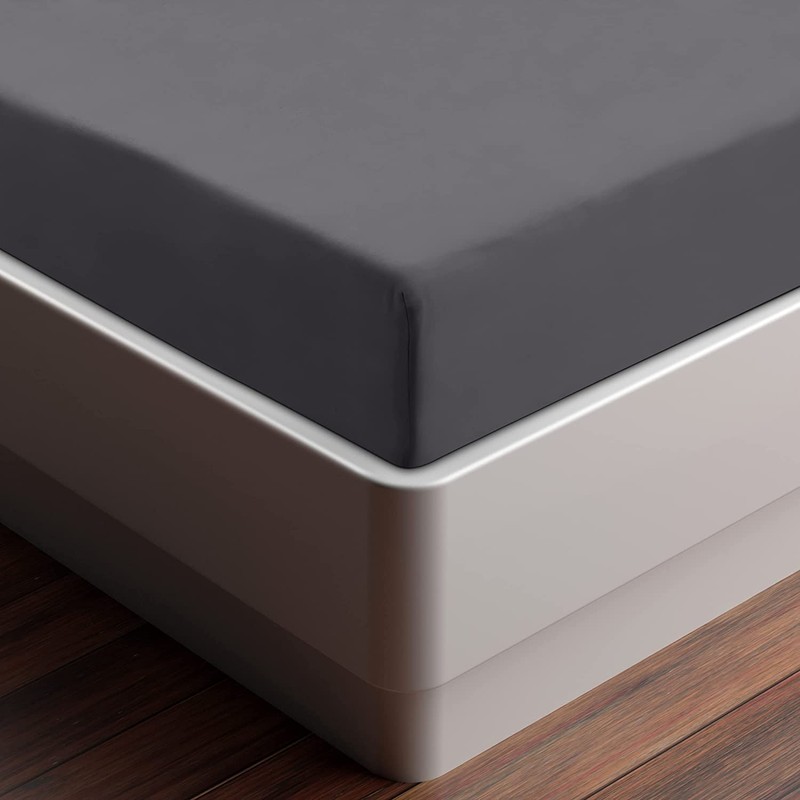 Utopia Bedding Fitted Sheet Double (2 Pack), Grey - Deep