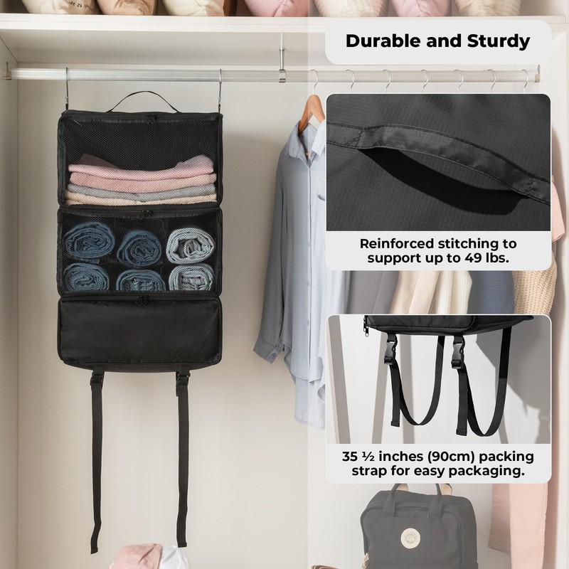 GRANNY SAYS Hanging Packing Cubes for Travel, Large Portable Hanging