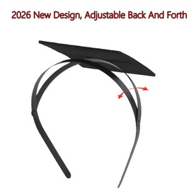 Macute Adjustable Graduation Cap Headband Insert Support Wearing From Multiple Angles -Anti-Fall Grad Cap Headband for Curly Hair, Hat Accessories Graduation Gifts for Graduates, Students, Girls
