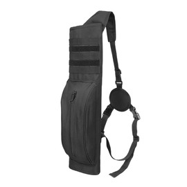 MAGARROW Archery Quiver Back Arrow Quiver Adjustable Molle Arrow Holder with Large Storage Bag for Hunting Targets Practice Shooting (Black - For Right-Handed)