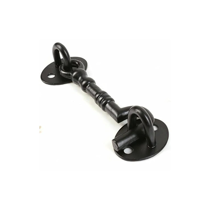 6 Inch Black Cabin Hook Fancy Cabin Hook & Eye