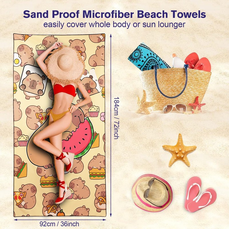 YISUMEI Oversized Microfiber Beach Towel Sand Free Quick Dry Lightweight