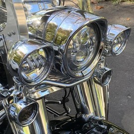 HCmotorku Motorcycle Visor Style Indicator Trim Ring Cover Fit for Harley Touring Electra Glide Road King FLHR Softail FLST Chrome