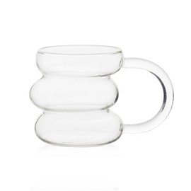 Glass Coffee Mugs Vintage Drinking Glassware Ripple Cocktail Glasses for Iced Coffee Juice Beverage Milk