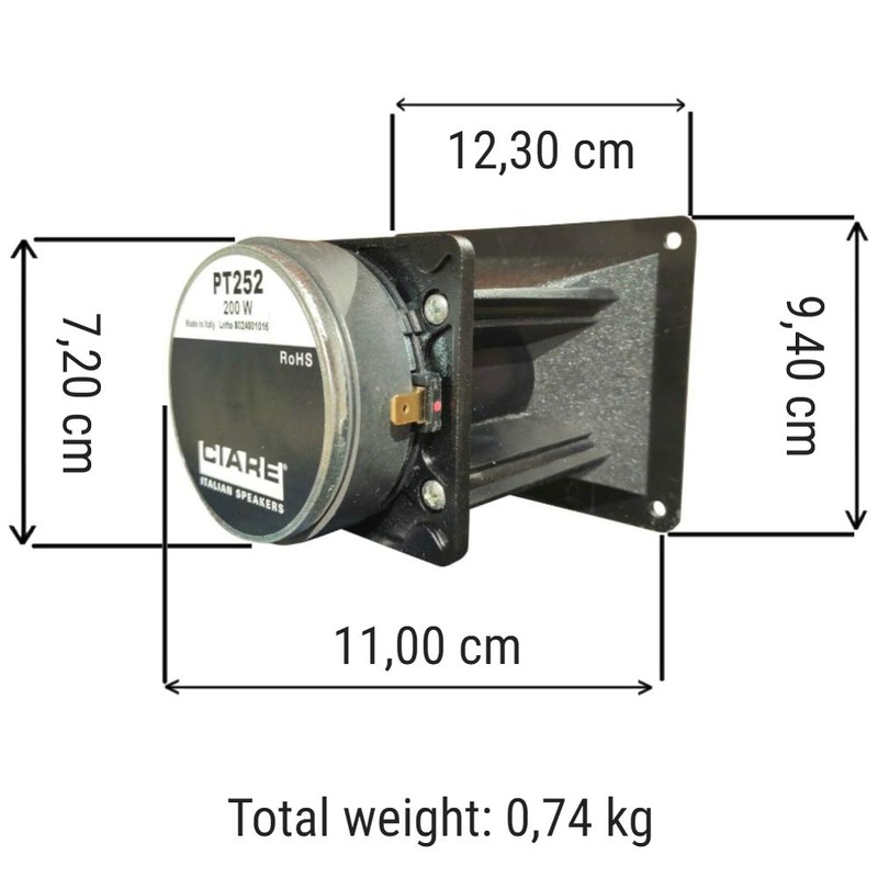 Ciare 1 PT252 Driver Tweeter with Compression 12.00 x 9.00