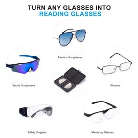 TIDE Stick On Bifocal Reading Lenses Clear Reading Lenses with Magnification Function, Cream 2 Pairs