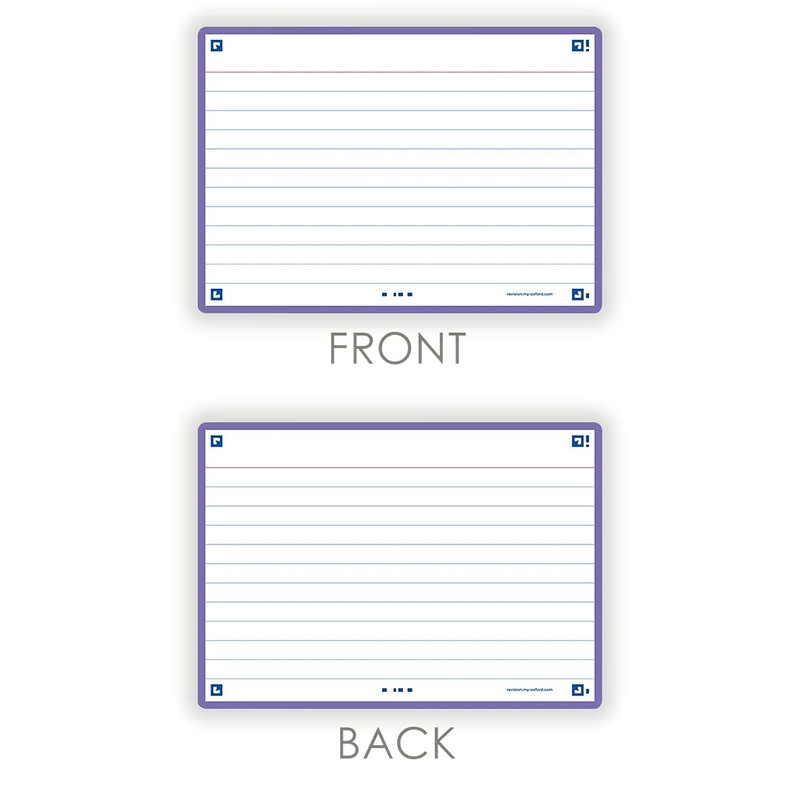 Flash Cards, Ruled with Violet Frame, A6, Pack of 80