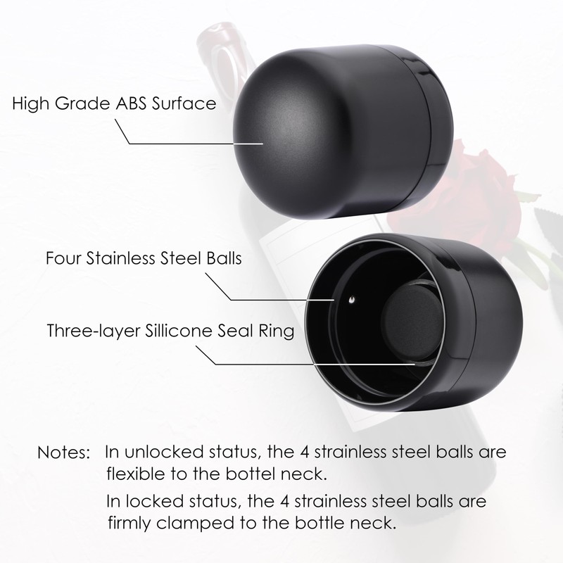 Hosslearlear Wine Stoppers for Wine Bottles, Silicone Reusable Corks with