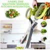 Premium Quality Stainless Steel Herb Scissors With 5 Blades, Cover