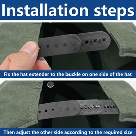 Wehhbtye Cap Half Size Extender, Hat Snap Buckle Fastener, Caps Extension Strap Accessories for Repair and Replacement, 4 Pcs, One Size