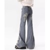 Hopecn Women Y2K Flared Jeans Star Patch Aesthetic High Rise
