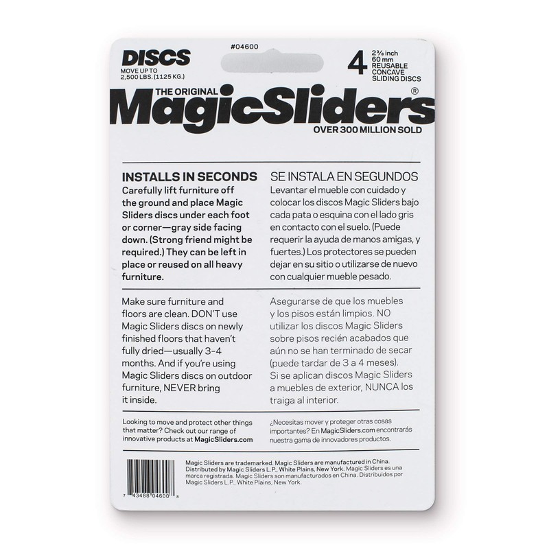 MAGIC SLIDERS L P 4600 4 Pack 2-3/8" Concave Disc