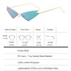 Azoxus Women Futuristic Small Cateye Sunglasses Triangle Rimless Tinted Green