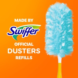 Swiffer Dusters Refill for Cleaning, Made by SWIFFER, Feather & Microfiber Duster Disposable Alternative, for Dusting Furniture, Blinds, Ceiling Fans, Walls, Helps Remove Allergens, Unscented, 18ct​