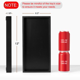 ALELION 13" Bathroom Vanity Tray for Counter - Black Wood Tray for Toilet Tank Makeup Perfume Jewelry Catchall Coffee Table - Wooden Kitchen Countertop Organizer for Soap Dispenser